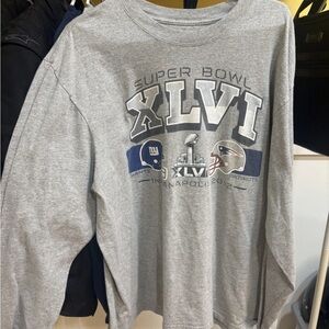 NFL Super Bowl XLVI Giants Vs Patriots 2012 Football shirt Size 2xl long sleeve